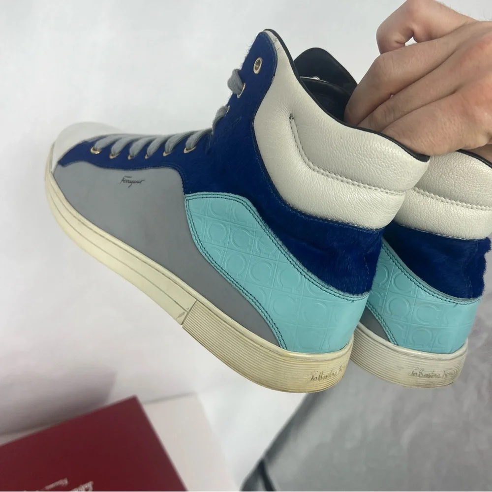 Salvatore Ferragamo Blue and Gray Sneakers - Picture 8 of 14
